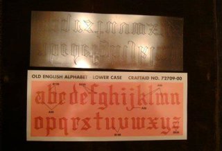 XSchablone Punziervorlage Alphabeth old english  lowe