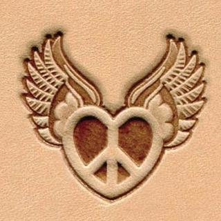 Prägestempel peace heart geflügeltes Herz Frieden