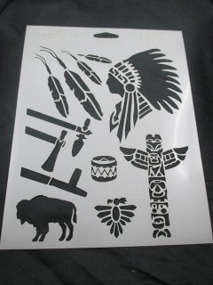 Malerschalone Punziervorlage Indianer Totem Natives