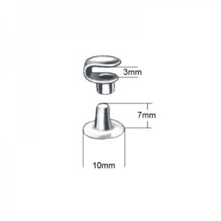 Lederhaken Schnrhaken schwarz 10er Pack 6mm Stahlblech