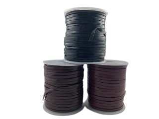 25 Meter Endlosrolle Lederflechtriemchen  schwarz 3mm