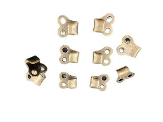 Lederhaken Schnürhaken altmessing 10er Pack 6mm