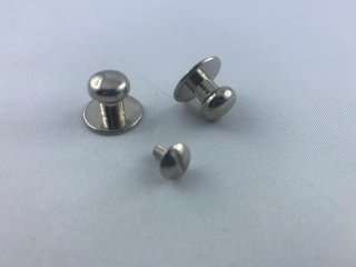 Knopfniete Button Stud nickel 12 x 10mm mit Schraube