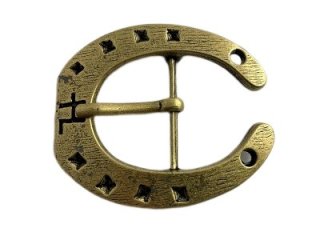 Dornschnalle Hufeisen altmessing 4cm