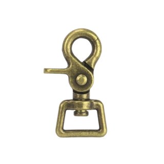 Karabinerhaken altmessing 2 cm